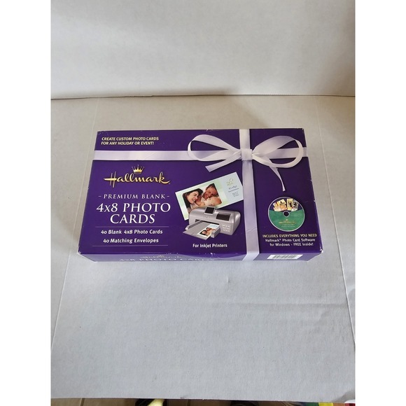 Hallmark Other - Hallmark Premium Blank 4x8 Photo Cards Set – 40 Cards Envelopes CD New Open Box